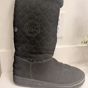 Michael Kors Black Suede Quilted Winter Boots